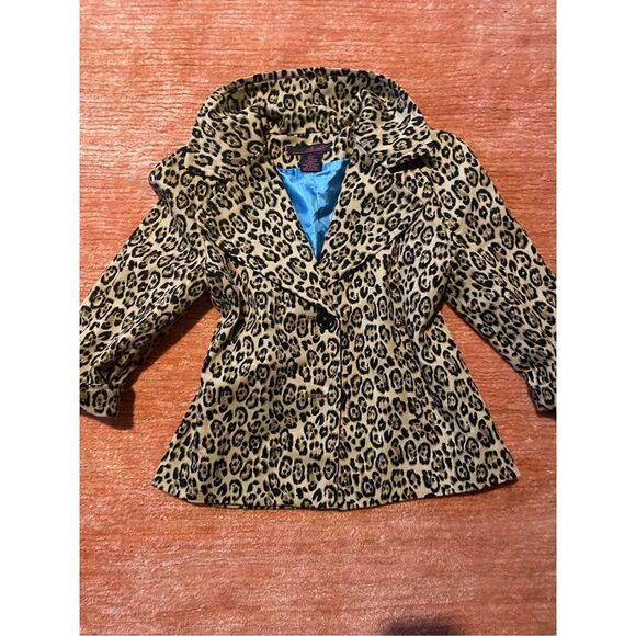 Willi Smith vintage cheetah animal print 3/4 sleeves blazer jacket size 4 - Picture 1 of 7
